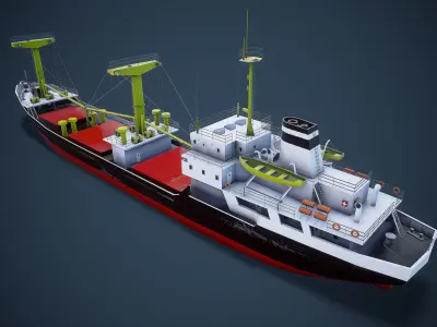 Cargo ship Low-poly 3D model order