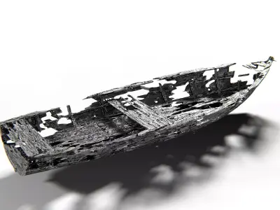 Boat Ruined PBR Low-poly 3D model