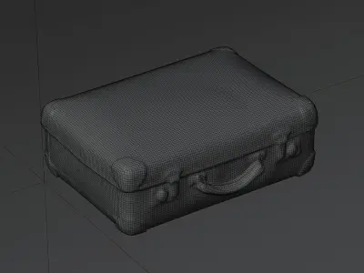 Leather Suitcase Small Old photogrammetry scan PBR 4K textures Low-poly 3D model