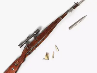 Karabiner 98K Low-poly 3D model shop