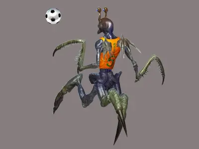 Alien Football Player Free 3D model