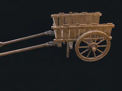 Medieval Cart 4 Low-poly 3D model
