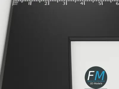 Drafting Ruler and Squares set Low-poly 3D model