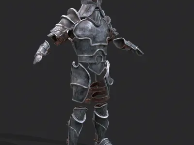 Fantasy Medieval Bearded Viking Armour Low-poly 3D model