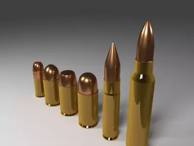 Simples bullets for shotgun 3D model