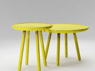 Coffee tables Furniture decoration PBR textured Free low-poly 3D model