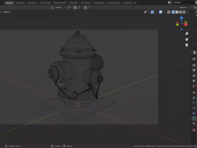 Realistic Fire Hydrant Free 3D model