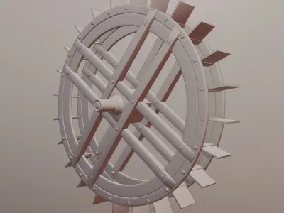 High poly Water Mill 3D model