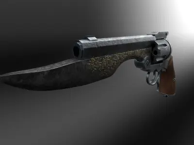 Gunblade revolver 3D model