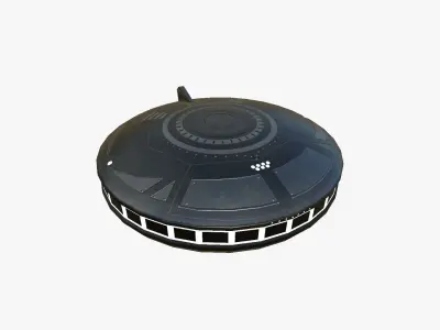 Alien Spaceship UFO A03 Dark Metal - Sci Fi Spacecraft Design Low-poly 3D model