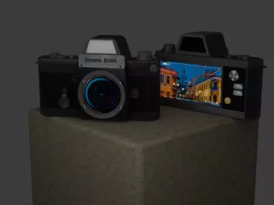Game-Ready Camera with 4K PBR Textures Low-poly 3D model