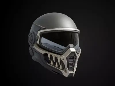 Stylized Interstellar Bounty Hunter Helmet - Orbit Enforcer 3D print model