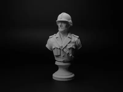 Anti-Tank Soldier Bust Chess 3D print model buy