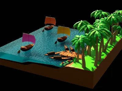 Land HT6 Low-poly 3D model