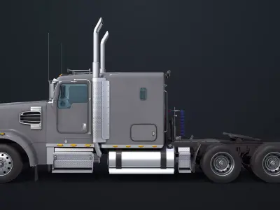 Heavy Truck Chassis 07 Generic Grey All PBR Unity UE Textures Low-poly 3D model