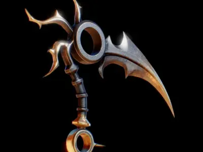 Black N Gold Scythe 3D model
