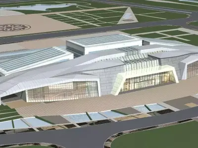 Station Building 3D model 5