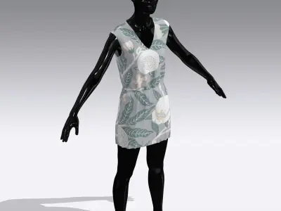 Woman Cloth Dress Low-poly 3D model