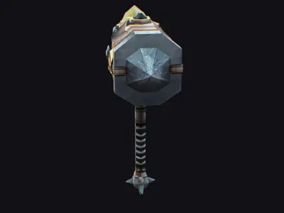 Hammer Mace Maul Bludgeon Mallet Breaker Sledgehammer Melee  Low-poly 3D model