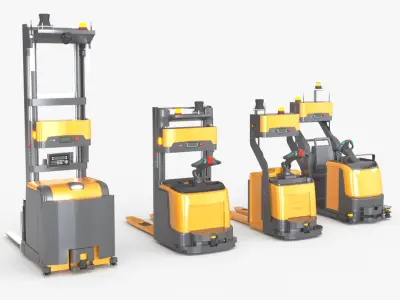 AGV AMR Cobot autonomous transport set 2 3D model