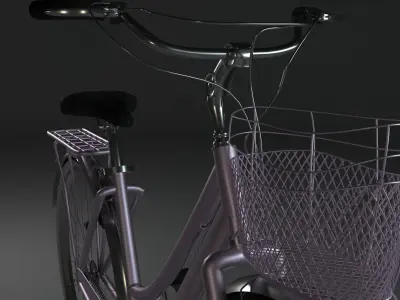 Pink bicycle for women 3D model