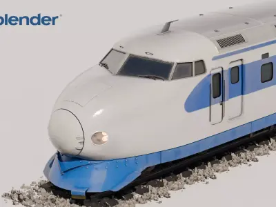 Shinkansen 0 Series  Low-poly 3D model