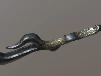 Glaive chinese longsword 3D model