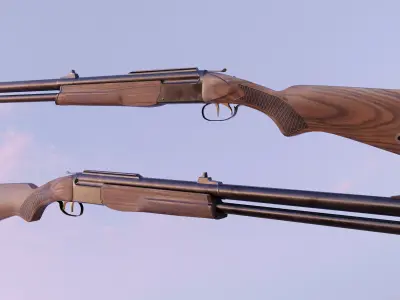 Shotgun Baikal ZH94 Low-poly 3D model