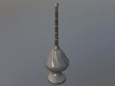 ornamental metal pipe with long handle 3D model