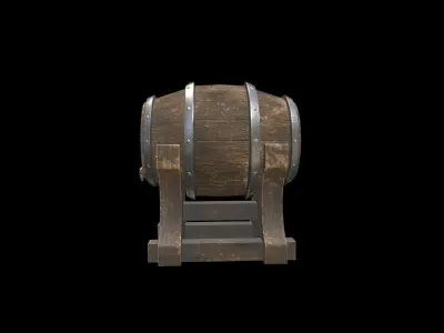 Ale Cask Low-poly 3D model