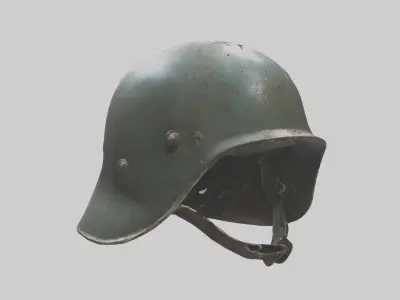 Dented Old Helmet Model Low-poly 3D model