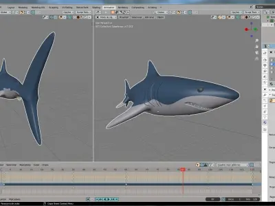Shark swimming in ocean 3D model