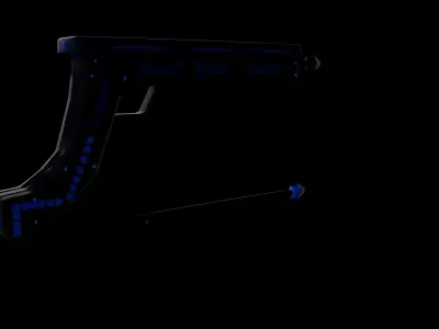 Harpoon Pistol Made in Maya Low-poly 3D model