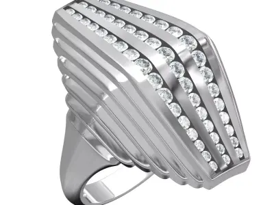Antique Cocktail Engagement Ring for Women 3D print model