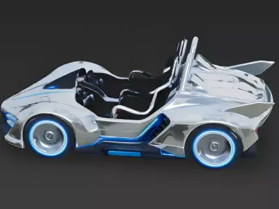 Futuristic Hyper-Coaster Car 3D Model Low-poly 3D model