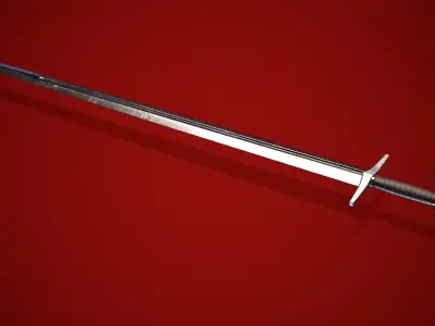medieval sword Low-poly 3D model 9