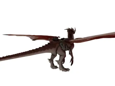 Armored Battle Dragon 3D Model Low-poly 3D model