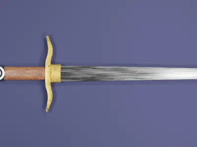 knight sword 3D model Low-poly 3D model