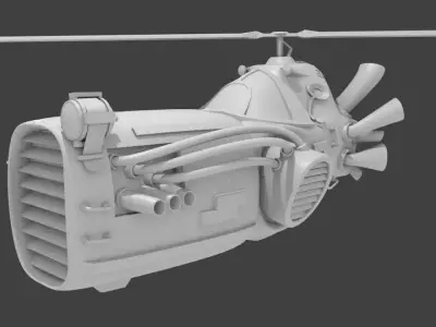 SteamPunk Vehicle Low-poly 3D model