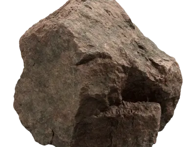  Rippled Large Rock Boulder Model, Mottled Red 