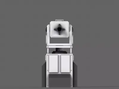 PBR Turret Gun 01 White Low-poly 3D model