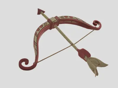Bow and Arrow 3D Model PBR Textured Game Ready Asset Low-poly 3D model