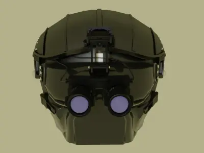 Gentex Alpha 900 Helicopter Helmet 3D model