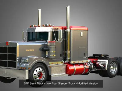57P Semi Trucks - Modified Version  2 in 1 3D Model Pack