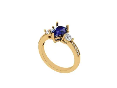 Pear Stone Ring 3D print model