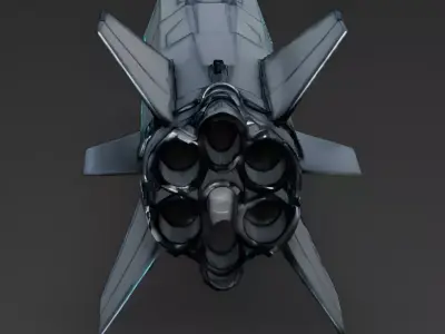 Realistic Sci-Fi Stealth Missile 3D Model Low-poly 3D model