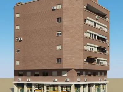 Photorealistic Low Poly Building 3D model buy