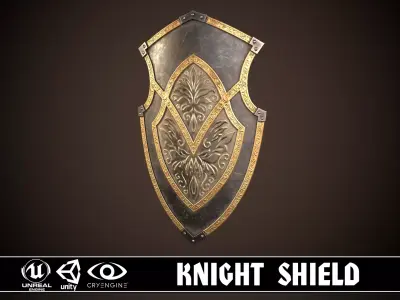 Knight Shield 01 Low-poly 3D model