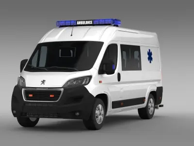 Peugeot Boxer Van Ambulance 2017 3D model