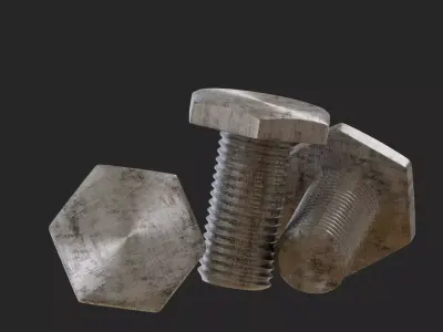 Hexagonal screw 3D model